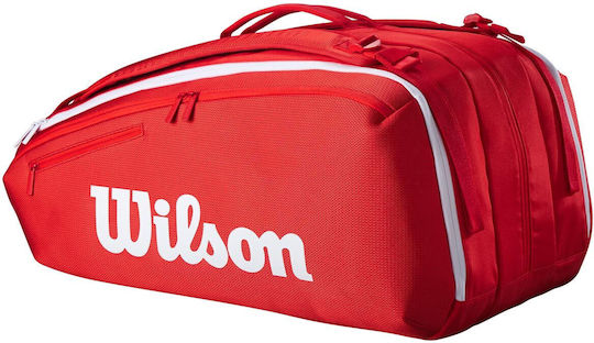 Wilson Super Tour Τσάντα Πλάτης Τένις 15 Ρακετών Κόκκινη