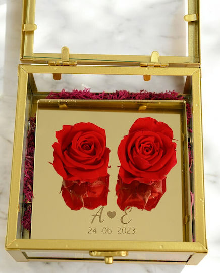 Γυαλινο Κουτι Δυο Forever Roses
