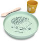 Miniland Feeding Set made of Silicone Green 3pcs