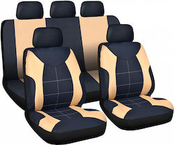 Set De Capace 9 Buc Poliester Bej / Negru Set De Capace 9 Buc Poliester Bej / Negru