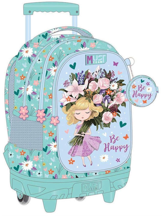 Must Team School Bag Trolley Elementary, Elementary Multicolour with Water Bottle Holder 30Liters