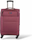 Rain Cabin Travel Suitcase Fabric Bordeaux with 4 Wheels Height 56cm 2007-002