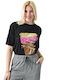 Γυναικείο Crop T-shirt Μαύρο