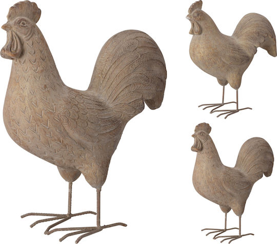 Oem Διακοσμητικο Κοκορας Κοτα Γκρι 33x18x40cm Assorted