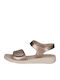 Leather Women's Flat Sandals Anatomic in Gold Color