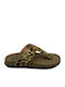 Leather Women's Flat Sandals Anatomic in Brown Color