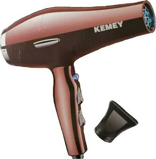 Kemei Ionic Πιστολάκι Μαλλιών 3500W Brown