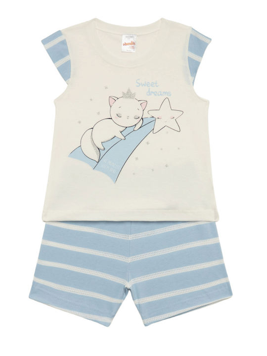 Minerva Kids' Pajamas Summer Ecru Cats
