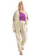 Women's Ecru Set with Pants with Elastic in Straight Line