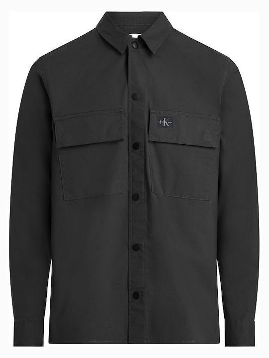 Дълъг Ръкав Overshirt Черен