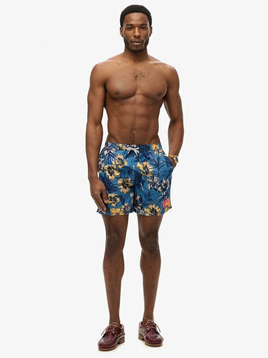 Superdry HAWAIIAN Ανδρικό Μαγιό Σορτς Σιέλ