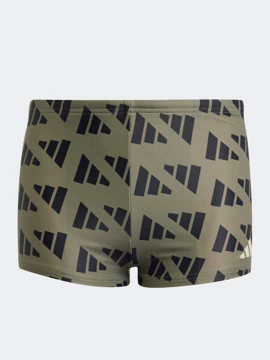 adidas Logo Graphic Swim Boxers Kids Swimwear Swim Shorts Khaki