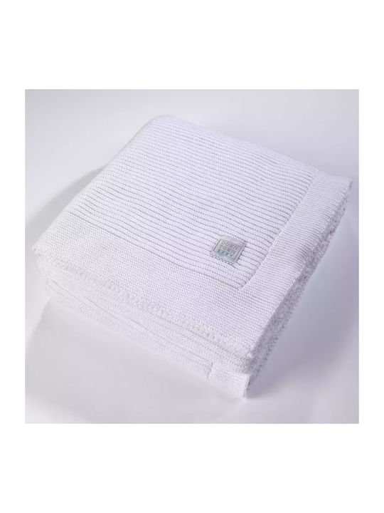 Down Town Home Blanket Cot Cotton White 100x150cm