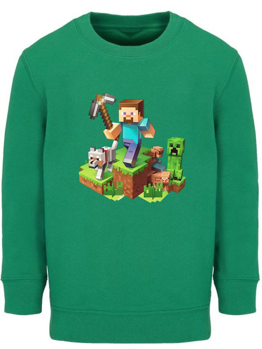 kirikoko Kinder-Sweatshirt Green Minecraft Char...