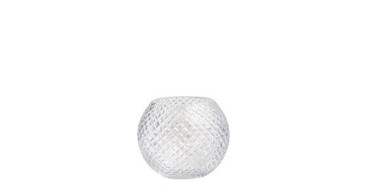 Декоративна купа прозрачна духана кристал Ø15.5см тънка карирана Rowan Crystal Bo101520 Ebb&flow Bo101520 прозрачна