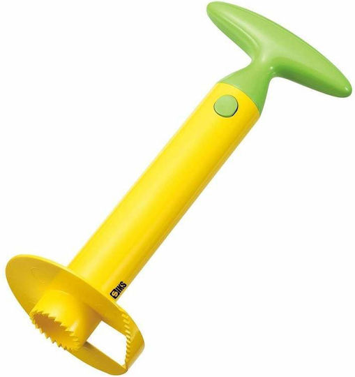 Instrument de Curățare și Feliere Ananas Siks Mâner din Plastic Galben Verde