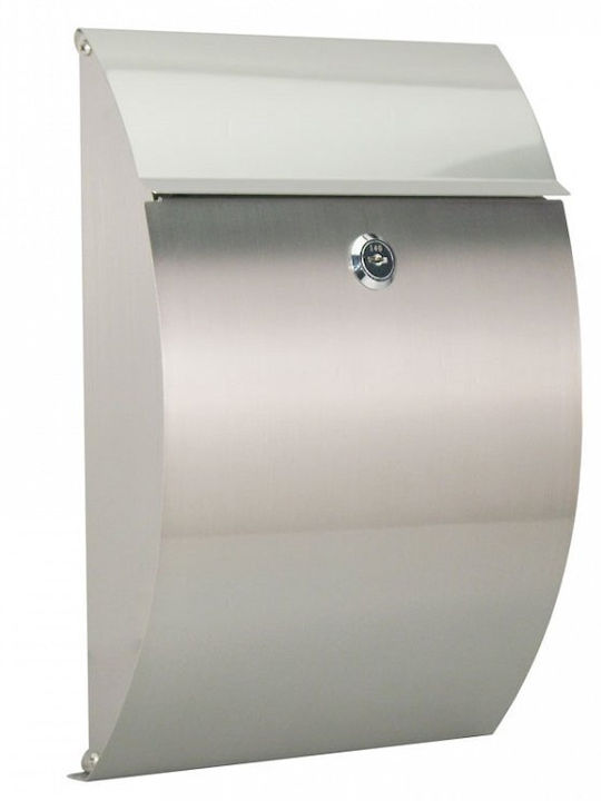 ERGOhome Външна Пощенска Кутия Inox в Сребрист Цвят 21.5x7x30см