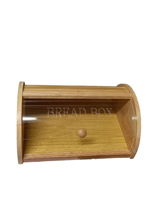 Galifas Bread Box with Lid Wooden Brown 35x27x17cm