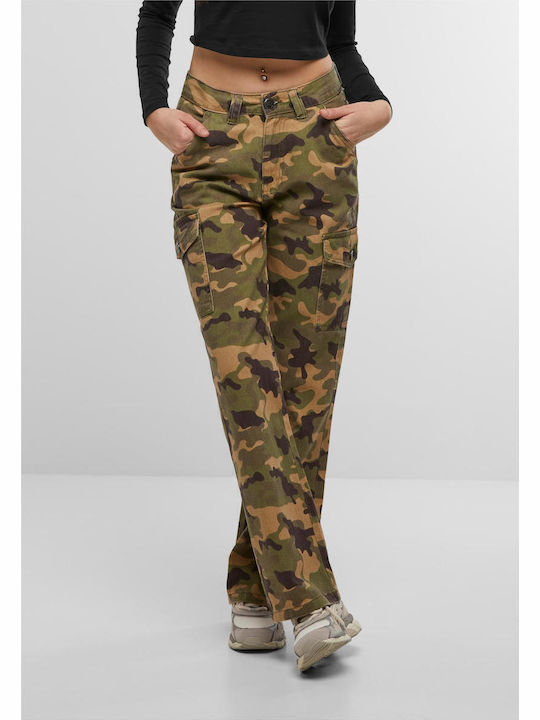 Γυναικείο Jean Παντελόνι σε Relaxed Εφαρμογή Green Camo