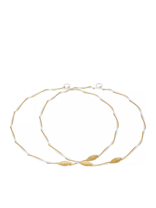Two-Tone Gold-Plated Wedding Crowns with Leaves 051184 Brass