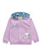 Kinderstrickjacke mit Kapuze Flieder