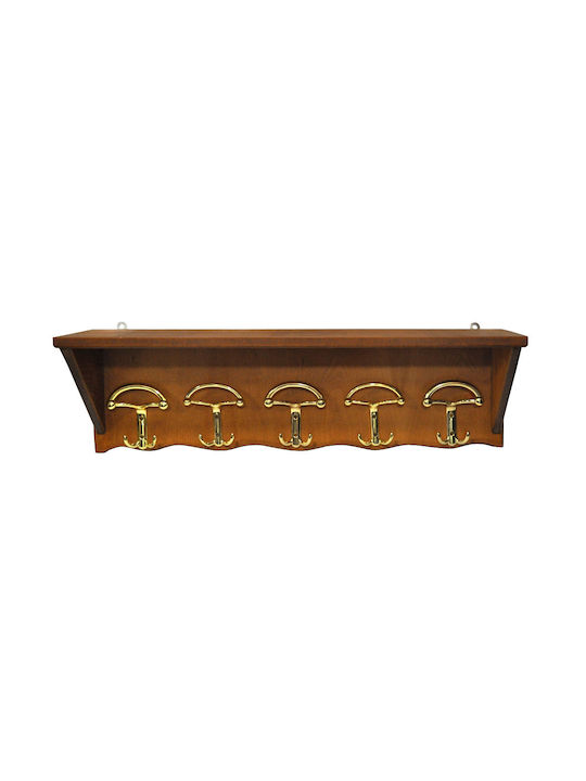 Cuier din lemn pentru pălării, auriu-miere 71.5x20x21.5cm Pol 60-572-ms