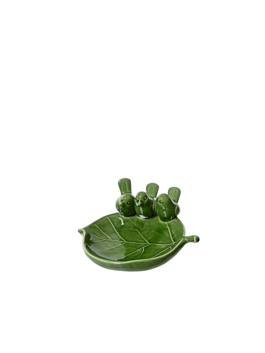 Farfurie din porțelan verde cu păsări Katoikonhome 21 cm Farfurie din porțelan verde cu păsări Katoikonhome 21 cm