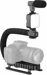 Kit Siks Profesional Vlogging Podcast Youtube Trepied cu Telecomandă Lumină LED Microfon Compatibil Cameră Telefon Negru Kit Siks Profesional Vlogging Podcast Youtube Trepied cu Telecomandă Lumină LED Microfon Compatibil Cameră Telefon Negru