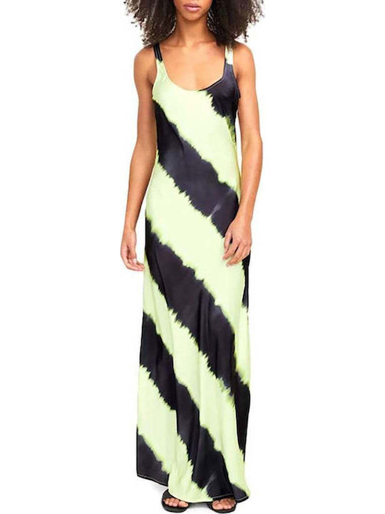 Sommer Maxi Abendkleid Satin Hellgrün