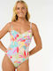 One Piece Swimsuit with Removable Padding Multicolour