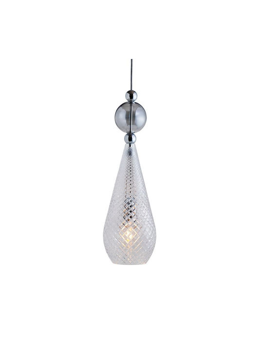 Ebb & Flow Pendant Light Silver with Crystals f...