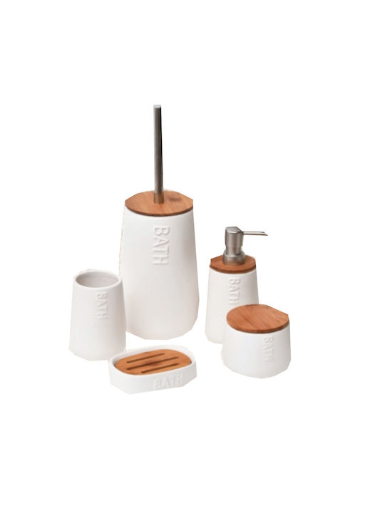 Eurocasa Eurocasa Ceramic Bathroom Accessory Set White 4 Pieces