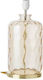 Table Lamp Base 1xE27 Blown Embossed Glass Gold Metal Pillar Ebb&flow Ba101038 Black-Gold