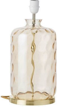 Table Lamp Base 1xE27 Blown Embossed Glass Gold Metal Pillar Ebb&flow Ba101038 Black-Gold