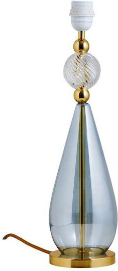 Table Lamp Base 1xE27 Blown Glass Crystal Striped 47cm Gold Metal Smykke Ebb&flow Ba101175 Black-Gold