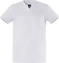 Axon Unisex Ιατρική Μπλούζα Λευκή