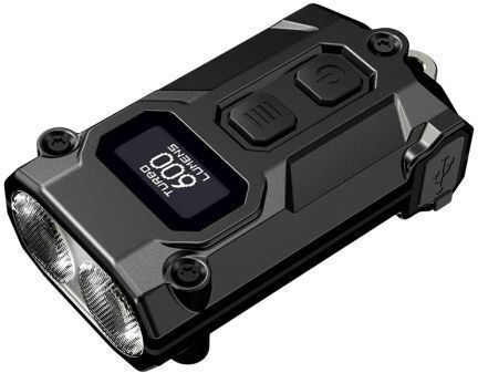NiteCore Rechargeable Keychain Flashlight LED with Maximum Brightness 600lm Tini 3 Black