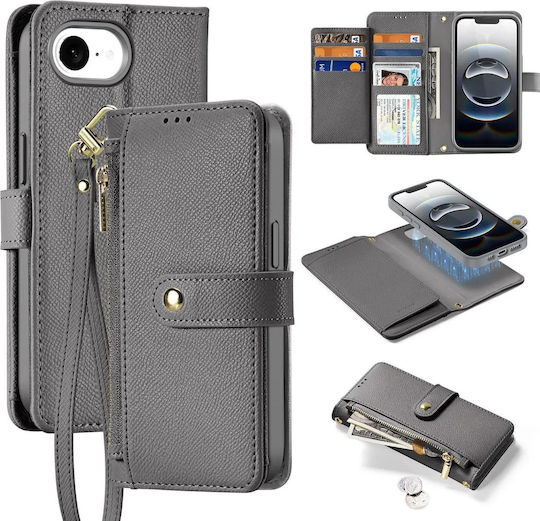 Dux Ducis Lawa Wallet Leather Silicone Gray iPhone 17e / 16e