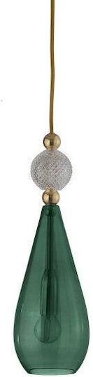 Pendant Ceiling Light 1xe14 Crystal Check Sphere Ø12.5cm Gold Metal Smykke Ebb&flow La101164 Petrol Turquoise