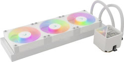 Valkyrie V360 Lite Water Cooling System AIO CPU with 3 120mm Fans and RGB Lighting White