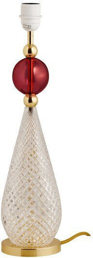 Table Lamp Base 1xe27 Crystal Checkered 47cm Gold Metal Smykke Ebb&flow Ba101138 Pink
