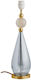 Table Lamp Base 1xE27 Blown Glass Sphere Crystal Check 47cm Gold Metal Smykke Ebb&flow Ba101168 Blue