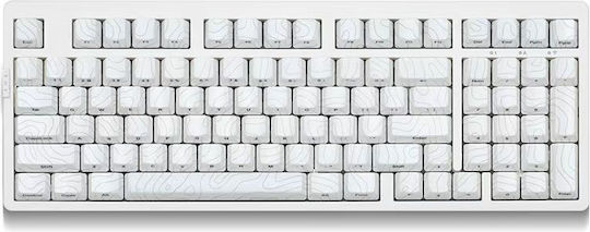 Zornher ZH980 Drahtlos Gaming Mechanische Tastatur 96% mit Meteor Schaltern und RGB-Beleuchtung (Englisch US) White Topographic