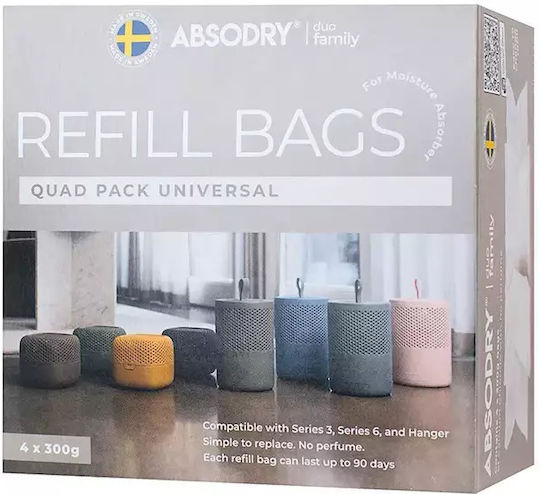 Absodry Duo Family Dehumidifier Replacement Bag Series 3 4-pack