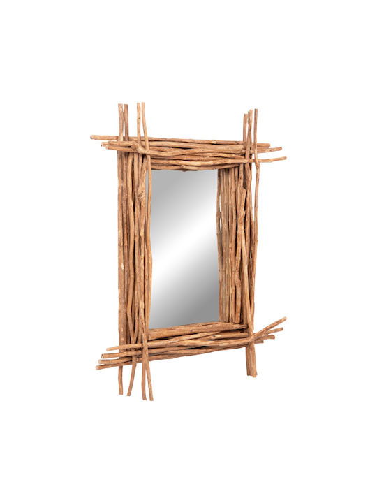 HomeMarkt Twigger Καθρέπτης Τοίχου με Μπεζ Ξύλινο Πλαίσιο 100x80cm