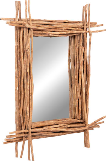 HomeMarkt Twigger Καθρέπτης Τοίχου με Μπεζ Ξύλινο Πλαίσιο 100x80cm