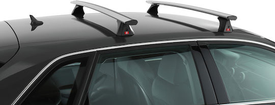 Abarth Aluminum Car Roof Bars 116cm for Ford Puma 5D Set with Roof Rack Legs Silver
