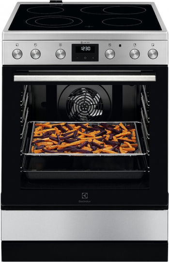 Electrolux Κουζίνα 73lt με Κεραμικές Εστίες Π59εκ. Inox