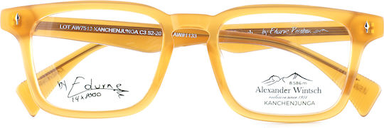 Alexander Wintsch 7513 Kanchenjunga C3 Unisex Square Beige Prescription Eyeglasses