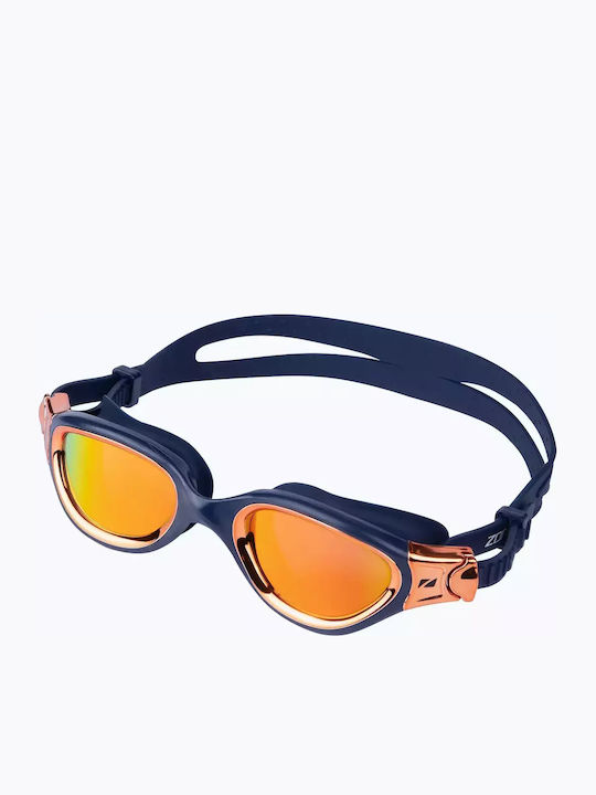 Ochelari de înot Zone3 Venator-x Albastru Marin Cupru Polarizați Revo Aurii